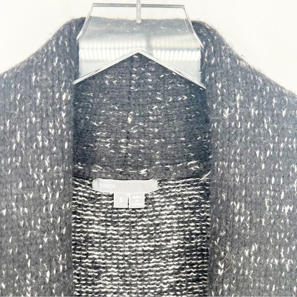 Vince Marled Wool Blend Chunky Knit Cardigan S Black - Picture 5 of 6